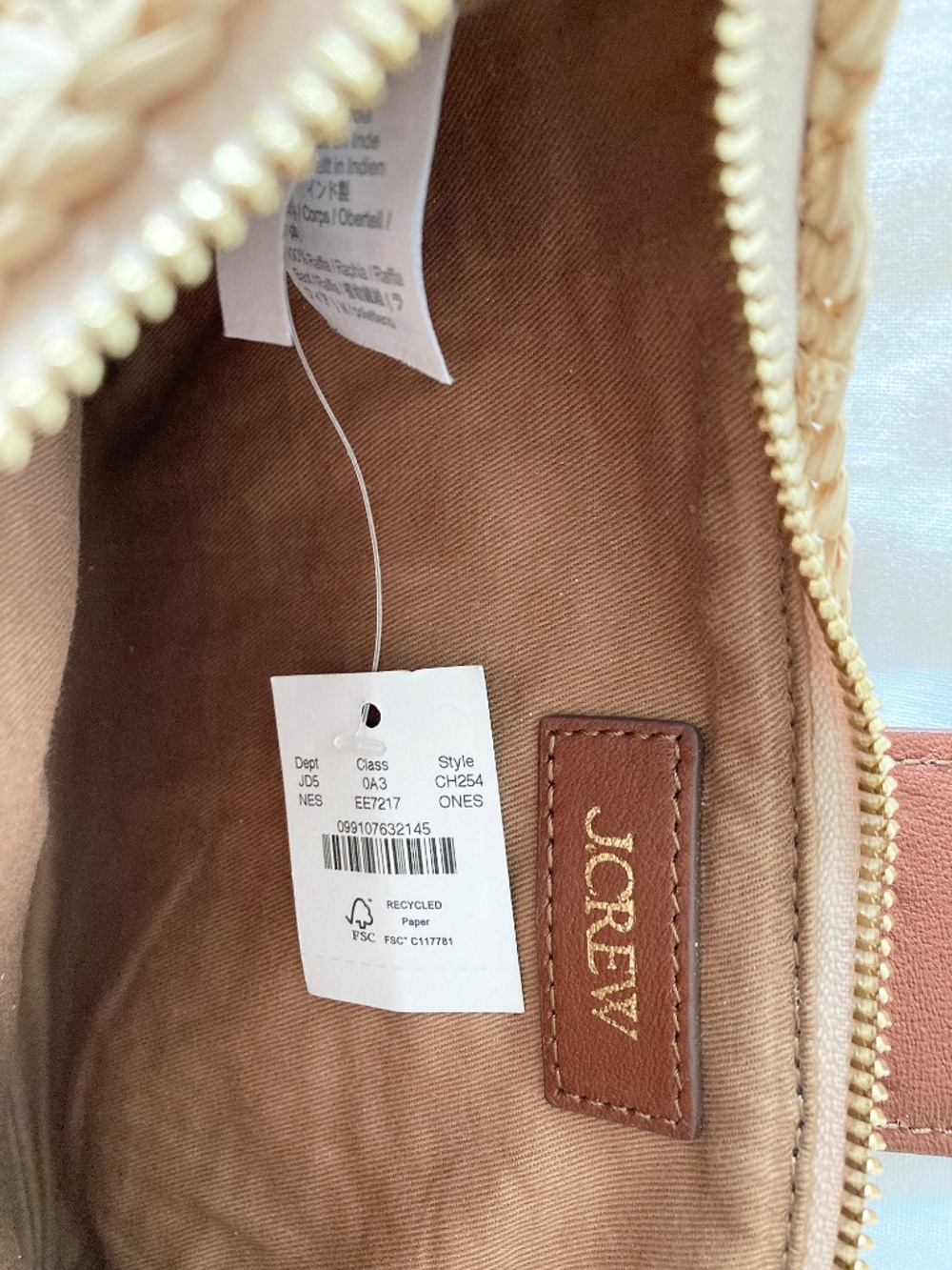 NWT J. Crew Berkeley Buckle Shoulder Bag in Handknotted Straw - Picture 6 of 9